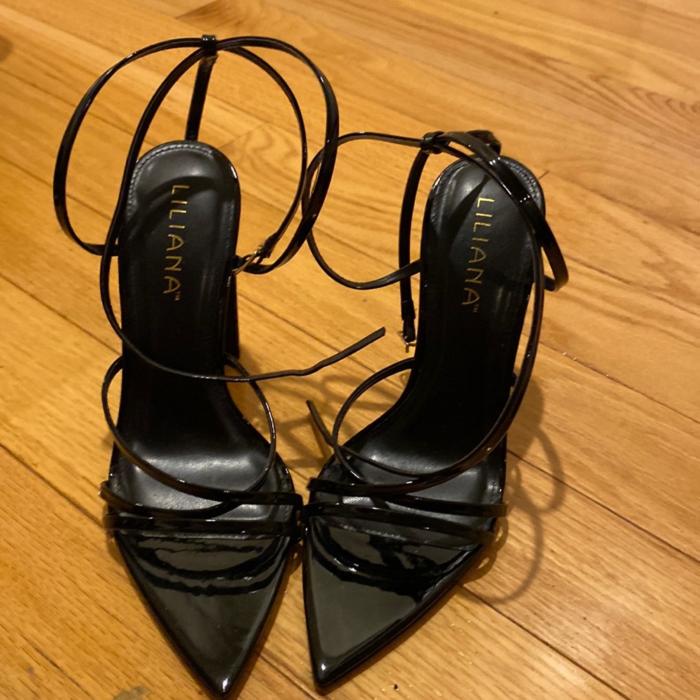 Liliana Ladies 4 Inch Black Heel Sandals